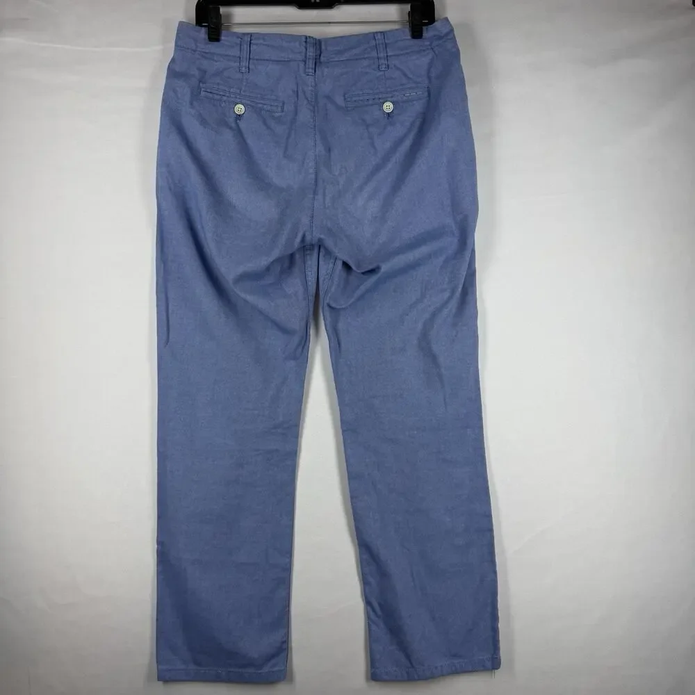 Bonobos Men's Blue Chino Pants 30x30 Stretch Flat Front Casual Straight Leg